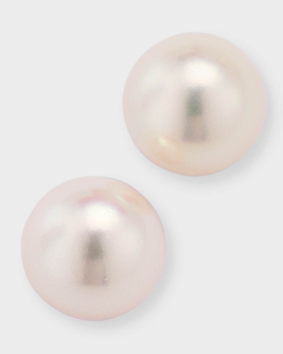Akoya Cultured 9mm 18K White Gold Pearl Stud Earrings